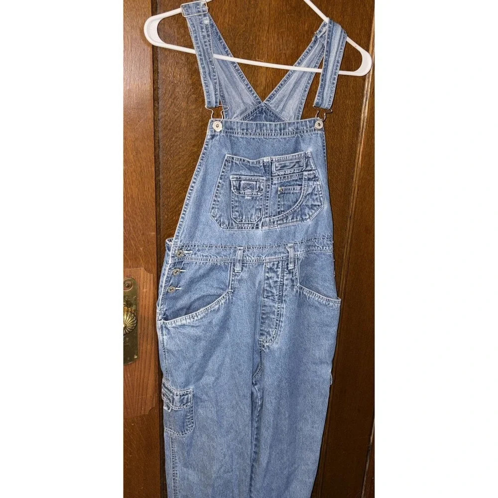 Vintage LA Blues Y2K Denim Bib Overalls Women's Size M Multi Mini Front Pockets
